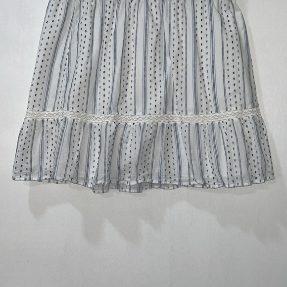 LOFT WOMENS STRIPED FLOUNCE SKIRT WHITE Sz LG - Picture 3 of 7